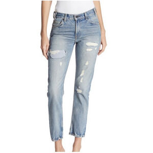 Levi Women 505C Cropped High Rise Medium Blue Wash Jeans Size 26